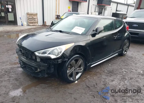 2014 Hyundai Veloster Turbo W/Blue from USA, damaged, VIN KMHTC6AEXEU197966